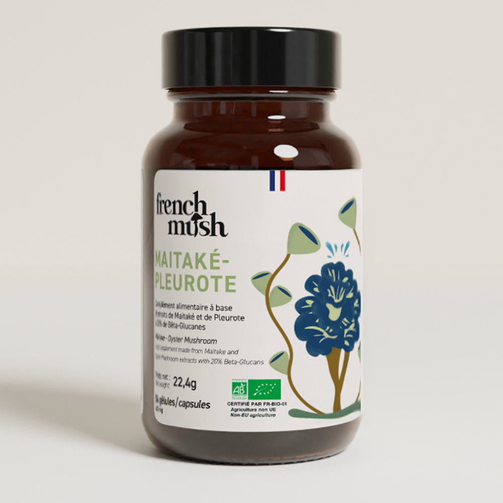 French Mush compléments alimentaires à base d'extraits de champignons médicinaux biologiques fabriqués en France Duo Maïtake Pleurote - test -