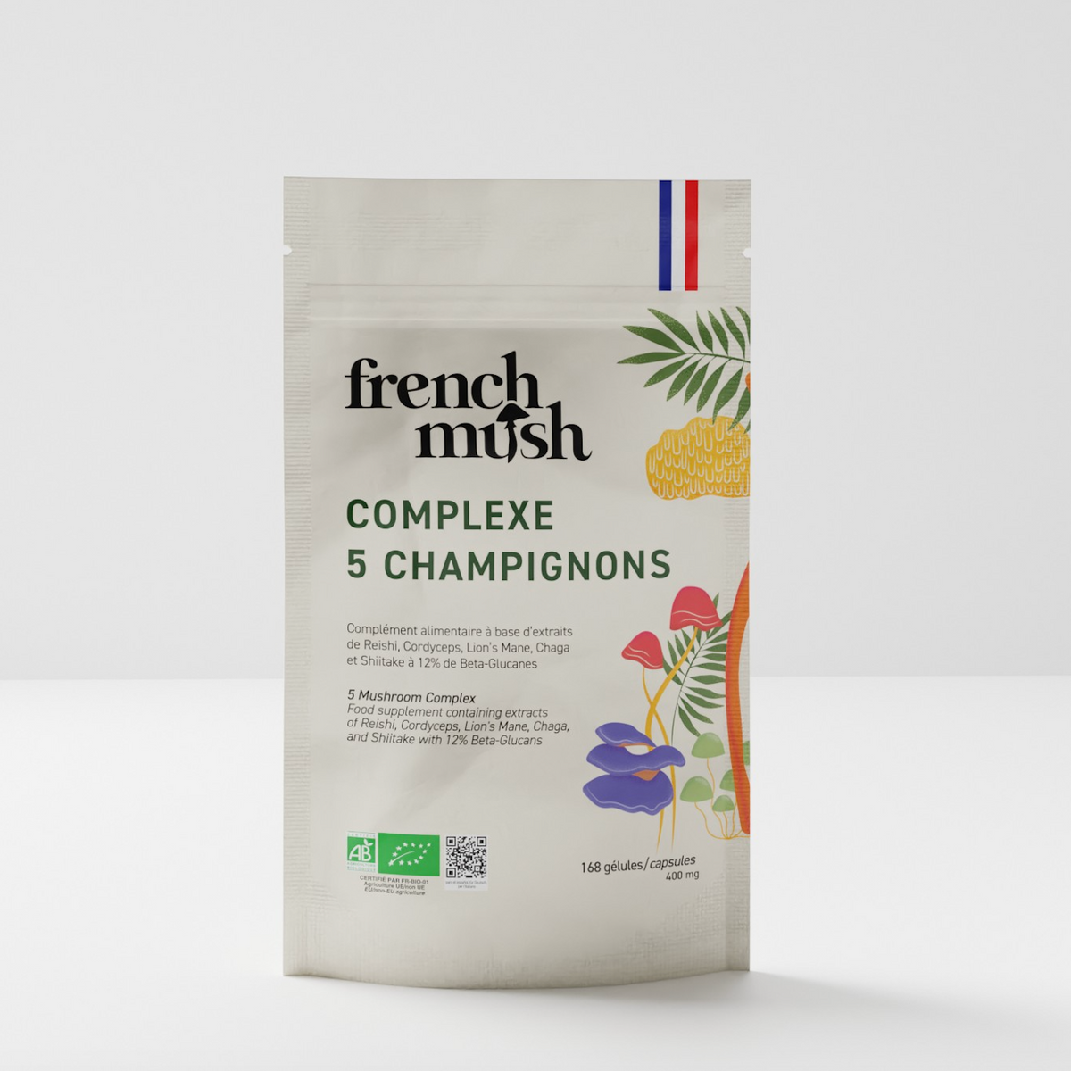 French Mush compléments alimentaires à base d'extraits de champignons médicinaux biologiques fabriqués en France test - - Blanc