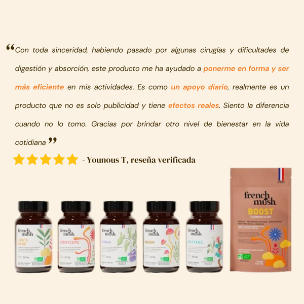 French Mush compléments alimentaires à base d'extraits de champignons médicinaux biologiques fabriqués en France - Avis client 
