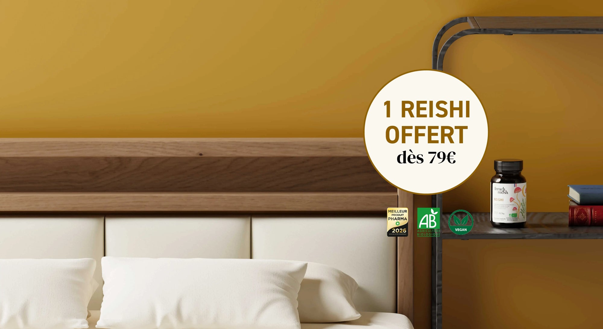 French Mush compléments alimentaires à base d'extraits de champignons médicinaux biologiques fabriqués en France - journée mondiale du sommeil 2026
4 à 8 fois plus efficace
Produit le plus dosé d'Europe 
Cultivé en France et en Finlande 
Extraction breveté 