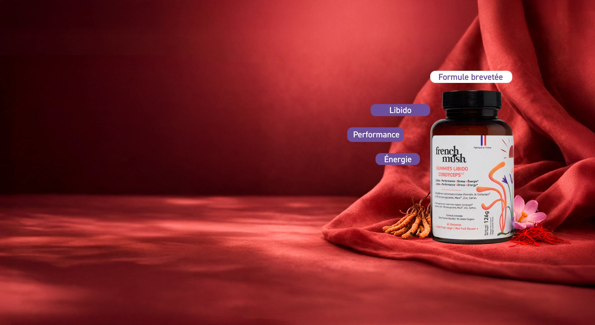 French Mush compléments alimentaires à base d'extraits de champignons médicinaux biologiques fabriqués en France
4 à 8 fois plus efficace
Produit le plus dosé d'Europe 
Cultivé en France et en Finlande 
Extraction breveté 