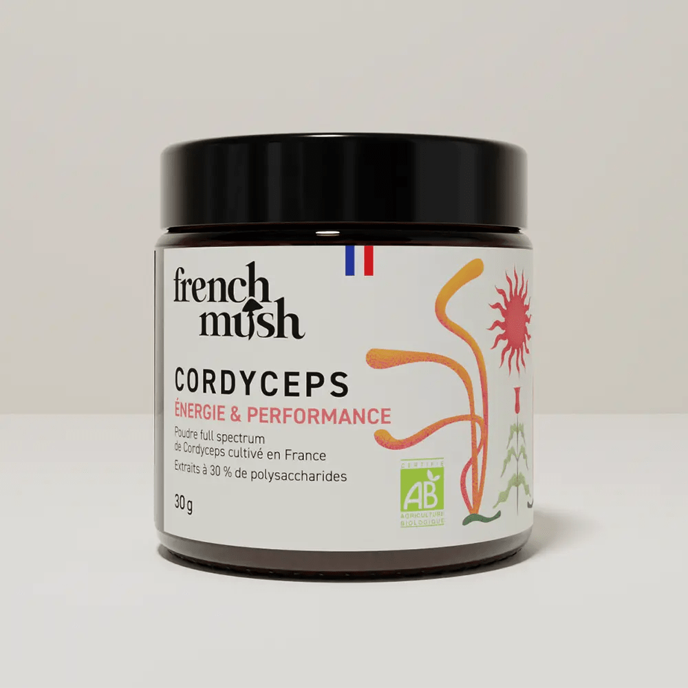 French Mush compléments alimentaires à base d'extraits de champignons médicinaux biologiques fabriqués en France - Maximisez Votre Performance Sportive avec le Cordyceps Bio - French Mushpoudre